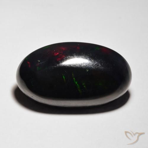 7.14克拉天然黑蛋白石，椭圆形，半透明