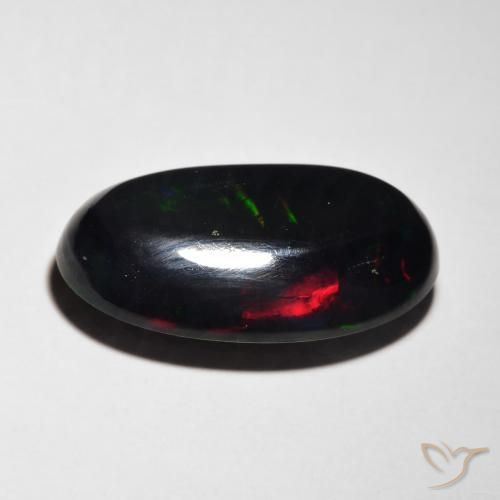 7.14克拉天然黑蛋白石，椭圆形，半透明