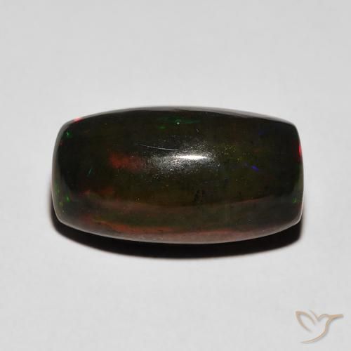 3.38ct 天然 彩色 黑蛋白石, 软垫, 不透明