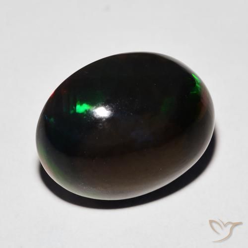 7.64ct 天然 彩色 黑蛋白石, 椭圆形, 不透明