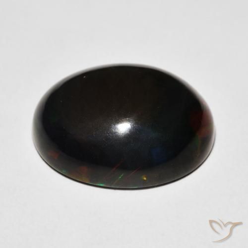 7.64克拉天然黑蛋白石，椭圆形，不透明