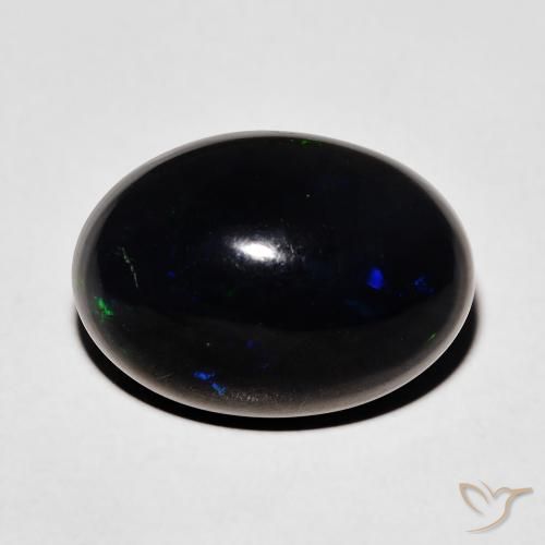 5.51ct 天然 彩色 黑蛋白石, 椭圆形, 不透明