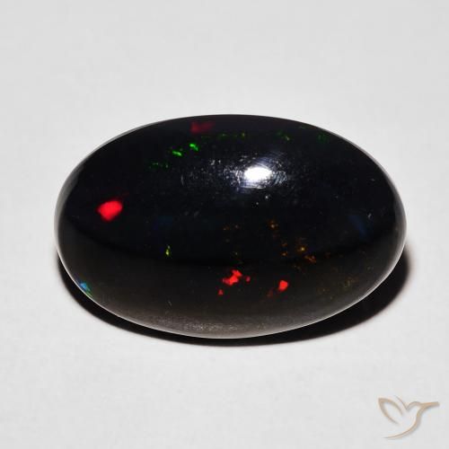 4.61ct 天然 彩色 黑蛋白石, 椭圆形, 不透明