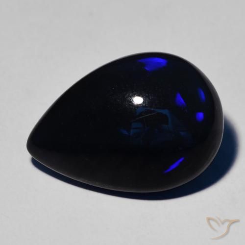7.09ct 天然 彩色 黑蛋白石, 梨形, 不透明