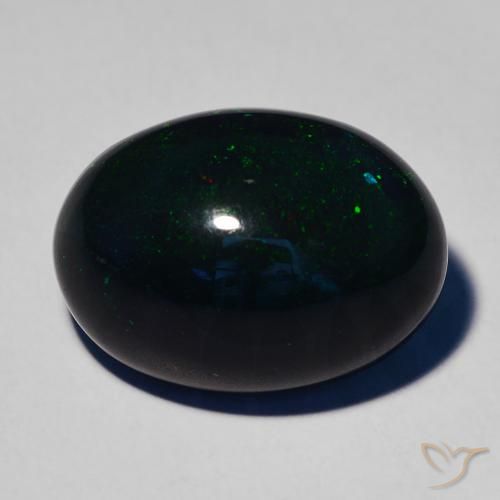 7.32ct 天然 彩色 黑蛋白石, 椭圆形, 不透明