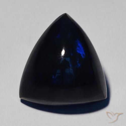 5.55ct 天然 彩色 黑蛋白石, 胖三角形, 不透明