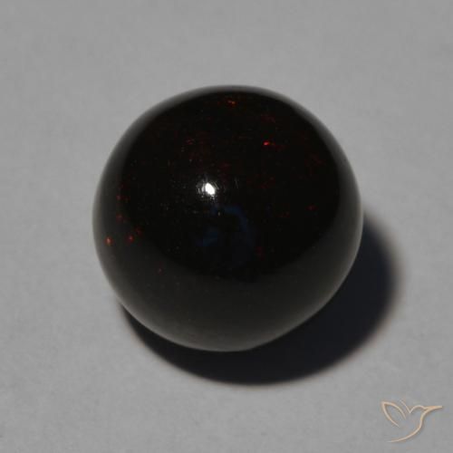 2.50ct 天然 彩色 黑蛋白石, 球形, 不透明