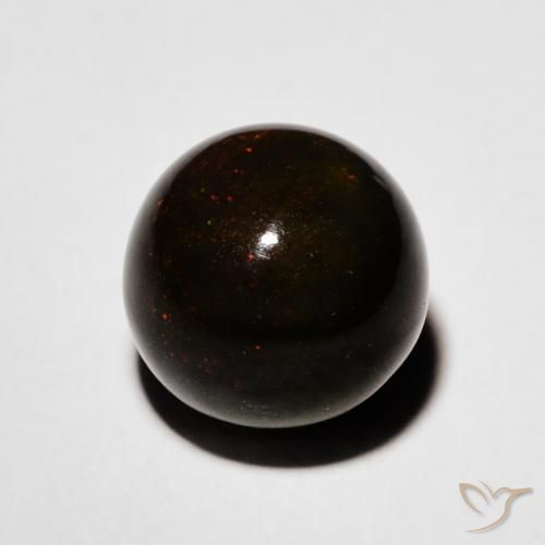 2.00ct 天然 彩色 黑蛋白石, 球形, 不透明