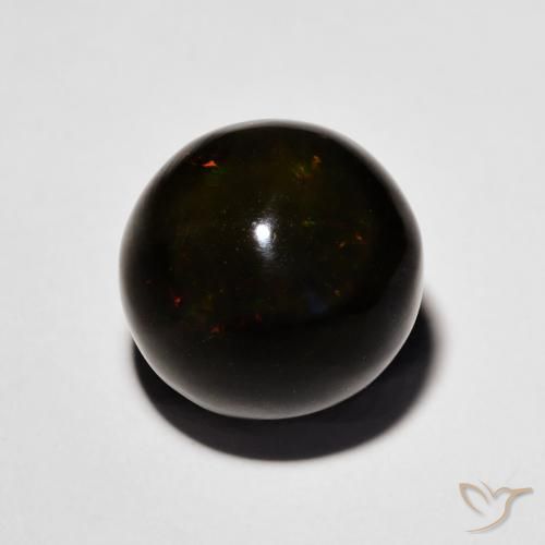 4.45ct 天然 彩色 黑蛋白石, 球形, 不透明