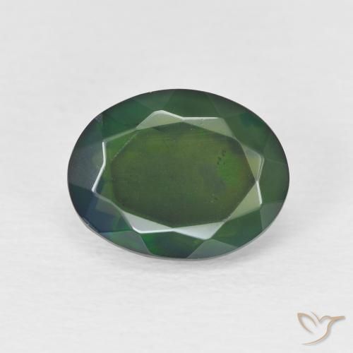 1.71ct 天然 彩色 黑蛋白石, 椭圆形, 半透明