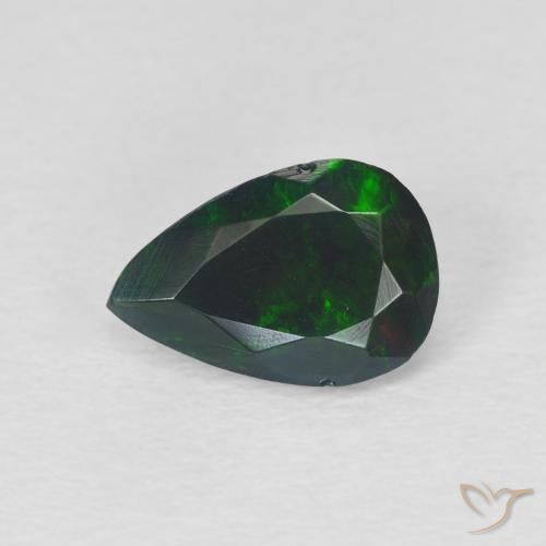 0.83ct 天然 彩色 黑蛋白石, 梨形, 半透明
