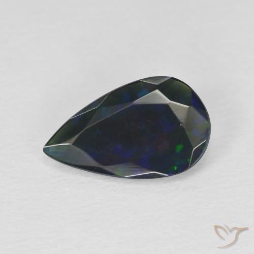1.22ct 天然 彩色 黑蛋白石, 梨形, 半透明
