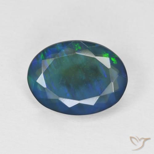 2.84ct 天然 彩色 黑蛋白石, 椭圆形, 半透明