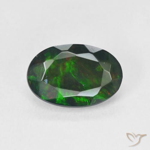 1.08ct 天然 彩色 黑蛋白石, 椭圆形, 半透明