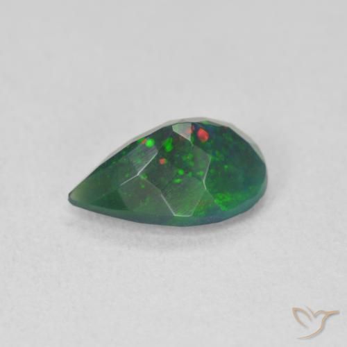 1.15克拉天然黑蛋白石，梨形，半透明
