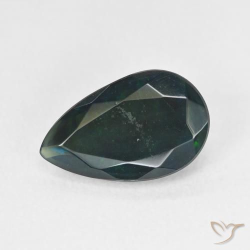 2.17ct 天然 彩色 黑蛋白石, 梨形, 半透明