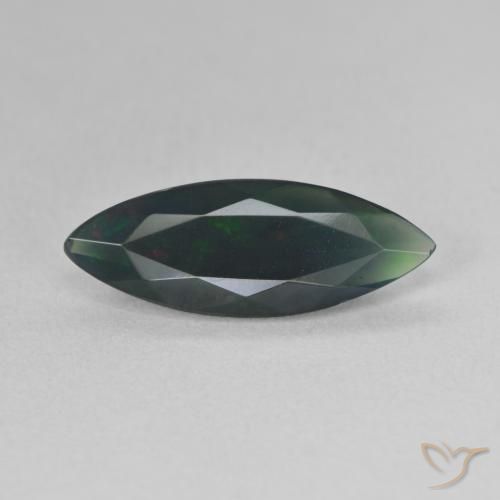 1.45ct 天然 彩色 黑蛋白石, 榄尖形, 半透明