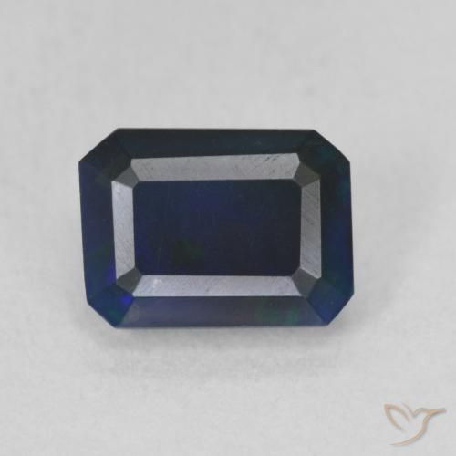 1.03ct 天然 彩色 黑蛋白石, 祖母绿式切割, 半透明