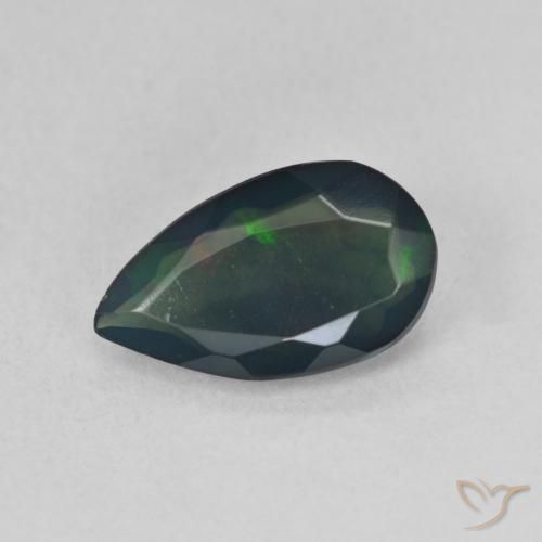 1.12ct 天然 彩色 黑蛋白石, 梨形, 半透明