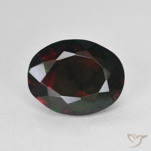 2.40ct 天然 彩色 黑蛋白石, 椭圆形, 半透明