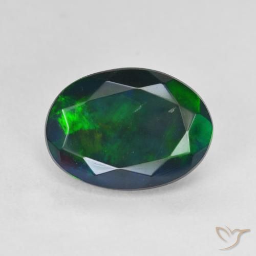 2.87ct 天然 彩色 黑蛋白石, 椭圆形, 半透明