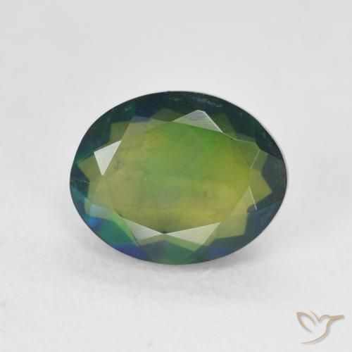 1.55ct 天然 彩色 黑蛋白石, 椭圆形, 半透明
