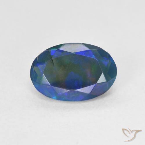 1.10ct 天然 彩色 黑蛋白石, 椭圆形, 半透明