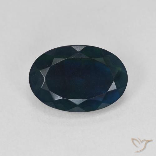 2.04ct 天然 彩色 黑蛋白石, 椭圆形, 半透明
