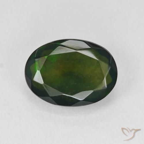 2.75ct 天然 彩色 黑蛋白石, 椭圆形, 半透明