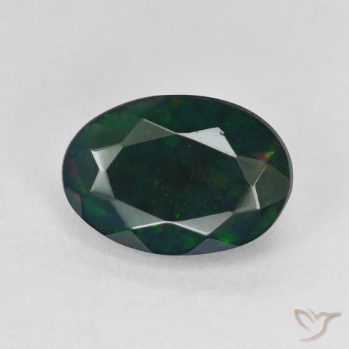 2.37ct 天然 彩色 黑蛋白石, 椭圆形, 半透明