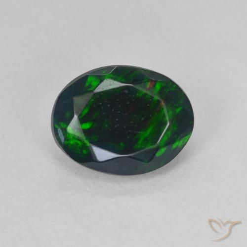 1.22ct 天然 彩色 黑蛋白石, 椭圆形, 半透明