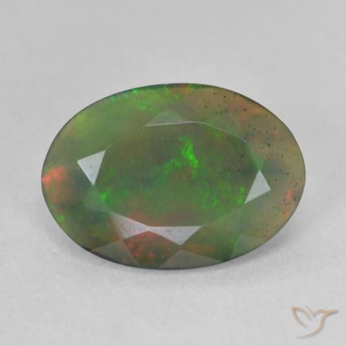 1.67ct 天然 彩色 黑蛋白石, 椭圆形, 半透明