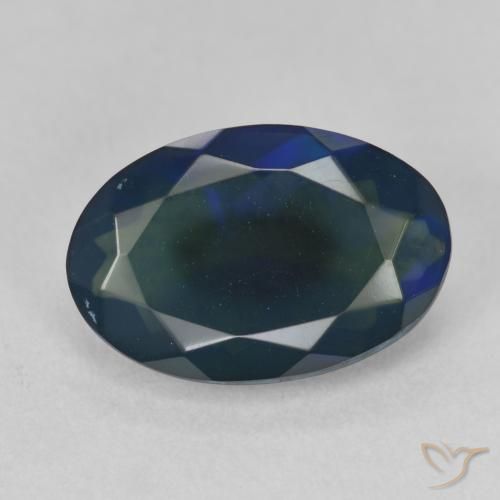 1.75ct 天然 彩色 黑蛋白石, 椭圆形, 半透明