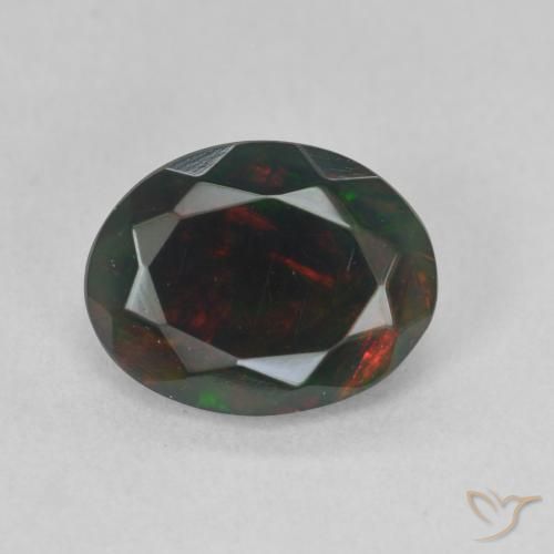 1.19ct 天然 彩色 黑蛋白石, 椭圆形, 半透明