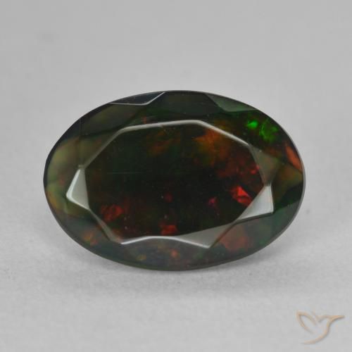 1.44ct 天然 彩色 黑蛋白石, 椭圆形, 半透明
