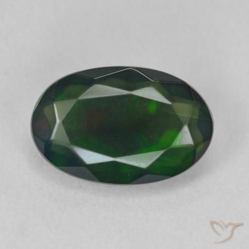 1.52ct 天然 彩色 黑蛋白石, 椭圆形, 半透明