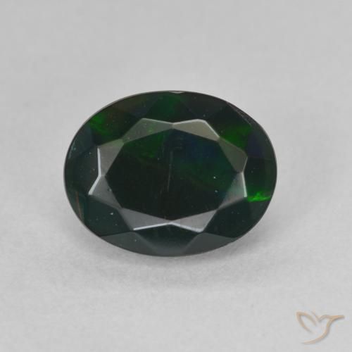 1.17ct 天然 彩色 黑蛋白石, 椭圆形, 半透明