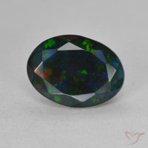 1.18ct 天然 彩色 黑蛋白石, 椭圆形, 半透明