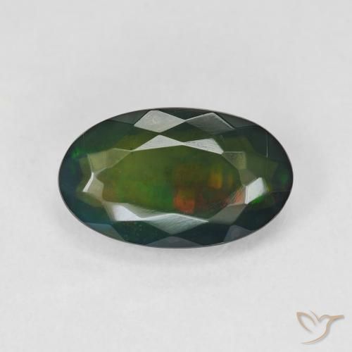 2.10ct 天然 彩色 黑蛋白石, 椭圆形, 半透明