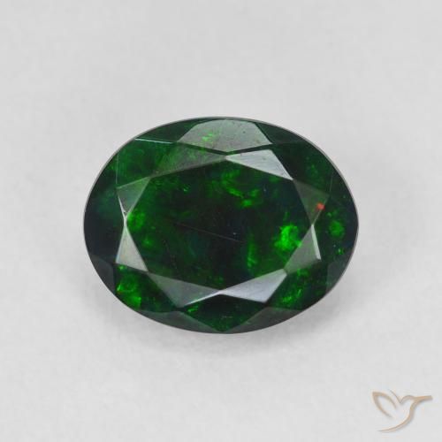 1.55ct 天然 彩色 黑蛋白石, 椭圆形, 半透明