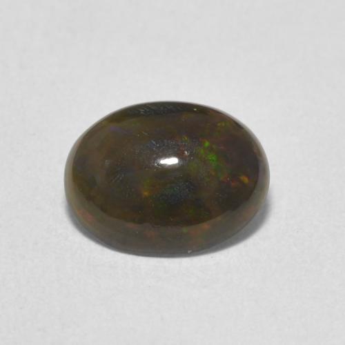 0.84ct 天然 彩色 黑蛋白石, 椭圆形, 不透明