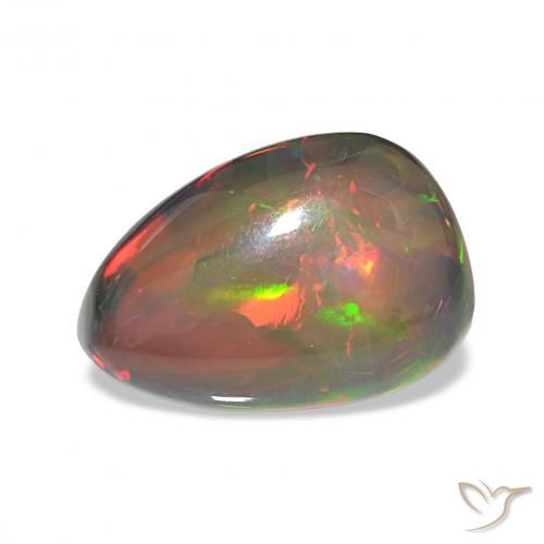 6.78ct 彩色 黑蛋白石 宝石, 梨形, 不透明