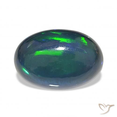 11.03ct 彩色 黑蛋白石 宝石, 椭圆形, 不透明