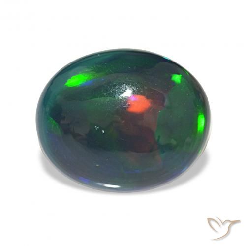 8.10ct 彩色 黑蛋白石, 椭圆形, 不透明