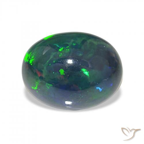 4.03ct 彩色 黑蛋白石, 椭圆形, 不透明