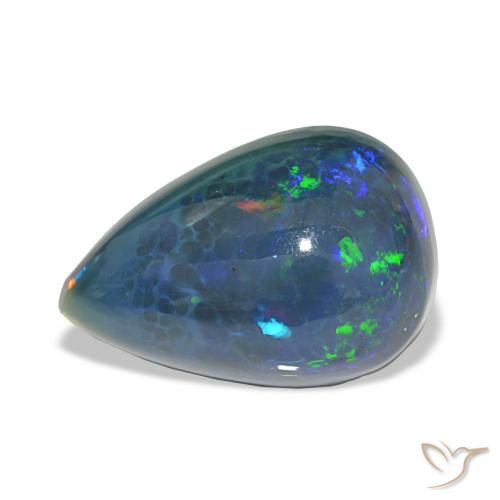 9.45ct 彩色 黑蛋白石, 梨形, 不透明
