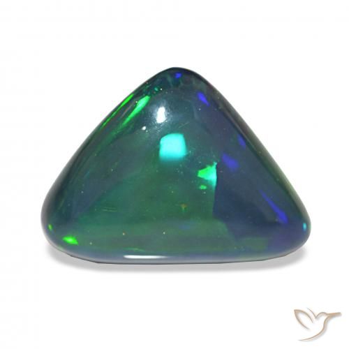 6.92ct 彩色 黑蛋白石, 胖三角形, 不透明