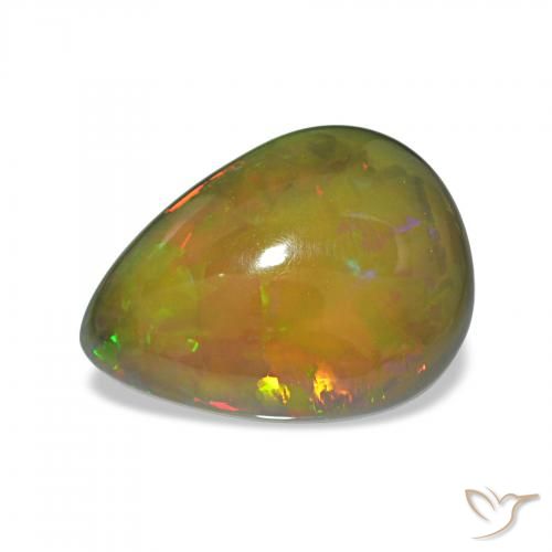 6.70ct 彩色 黑蛋白石 宝石, 梨形, 不透明