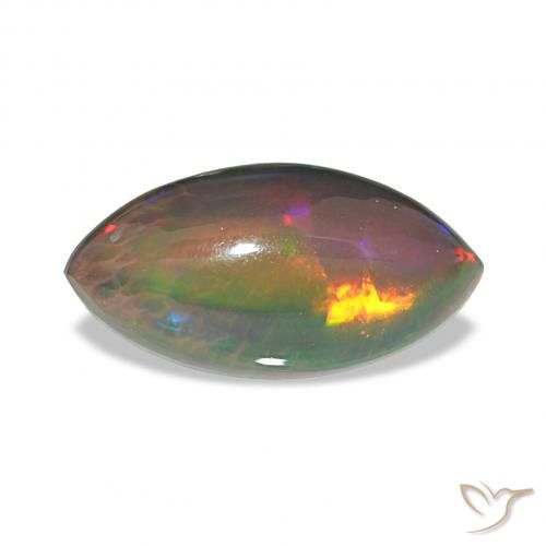 3.55ct 彩色 黑蛋白石 宝石, 榄尖形, 不透明