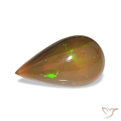 4.12ct 彩色 黑蛋白石, 梨形, 不透明